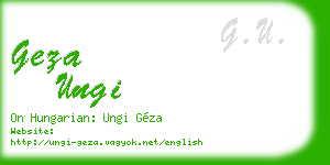 geza ungi business card