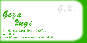 geza ungi business card